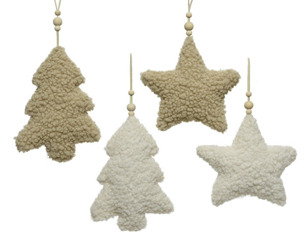 Christbaumschmuck Hänger WOODEN BEADS in mehrfarbig aus Polyester