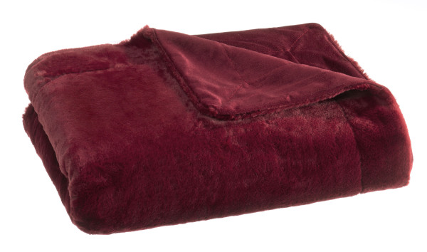 Wohndecke FELLOPTIK in beere aus Polyester