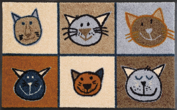 Fußmatte Miau Miau in mehrfarbig aus Polyamid