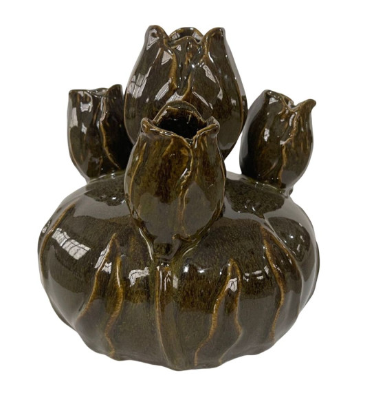 Vase LEAF in braun aus Terracotta