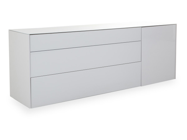 Lowboard HARPER MEREENIE in grau aus Glas