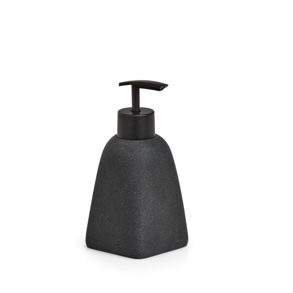 Seifenspender DARK STONE in schwarz aus Polyresin