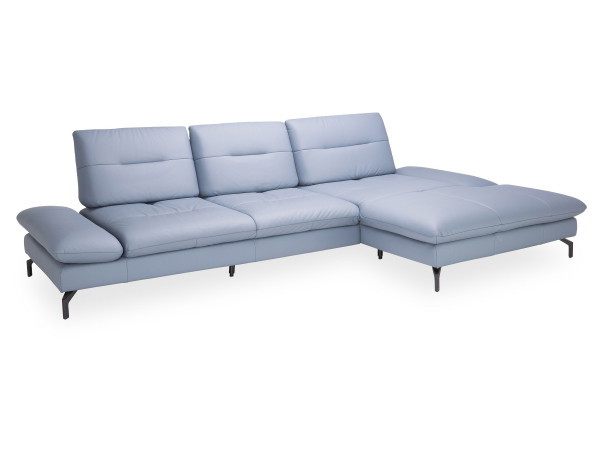Polsterecke PACIFIC in grau/blau aus Leder