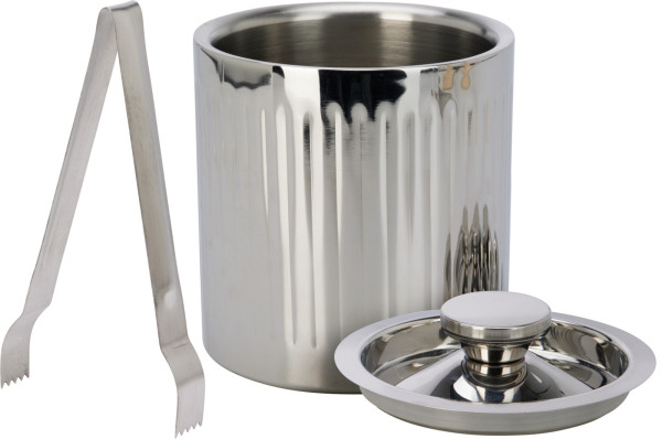 Eiseimer in silberfarben aus Edelstahl