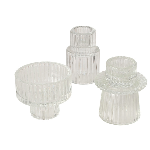 Kerzenhalter ALASIA in klar aus Glas