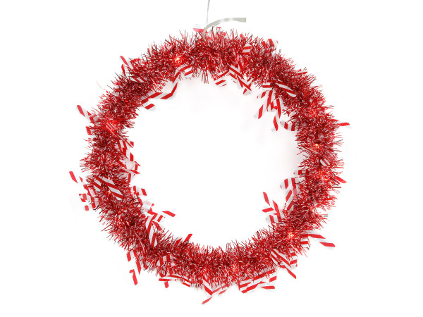 Dekoobjekt LED KRANZ in blau aus Seide