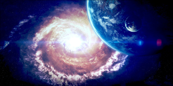 Keilrahmenbild SPACECLOUDS I in mehrfarbig aus Holz