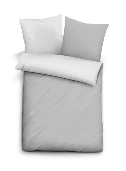 Bettwäsche Mikrofaser in grau aus Polyester