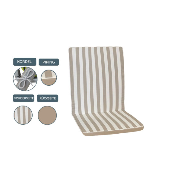 Gartenauflage Hochlehner in taupe aus Kunststoff