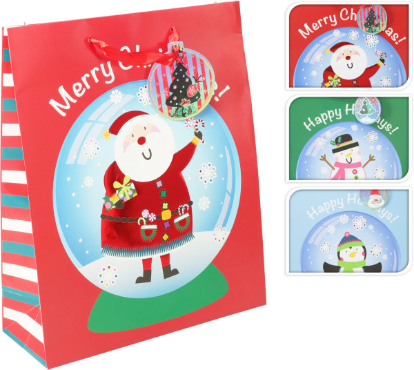 Geschenktasche CHRISTMAS in mehrfarbig aus Papier