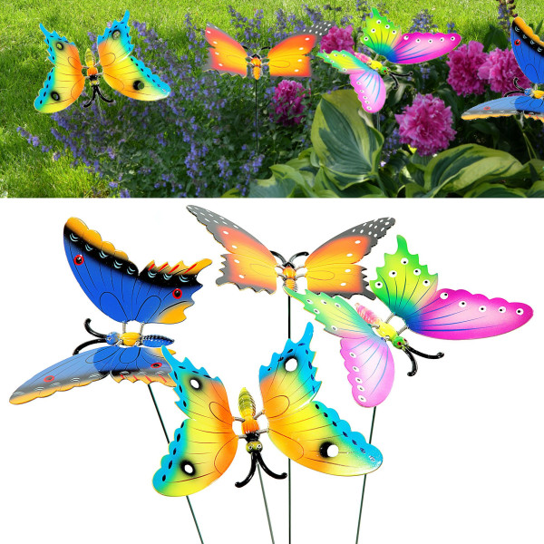 Gartenstecker BUTTERFLY in mehrfarbig aus Materialmix