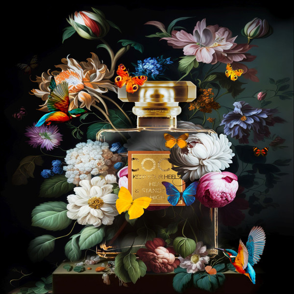 Glasbild ESSENCES V in mehrfarbig aus Glas