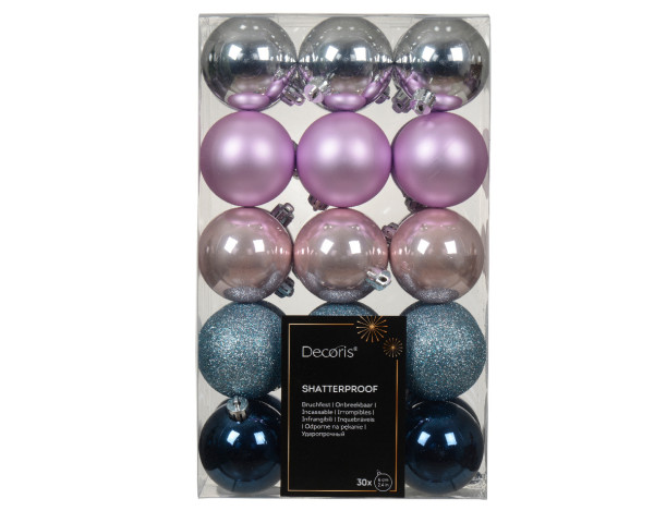 Weihnachtskugel-Set GRACE in mehrfarbig aus Kunststoff