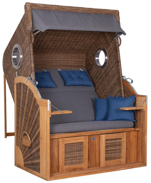 Strandkorb CLIFF XL in braun aus Teak