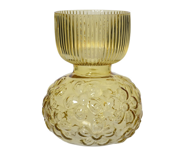 Vase in gelb aus Glas