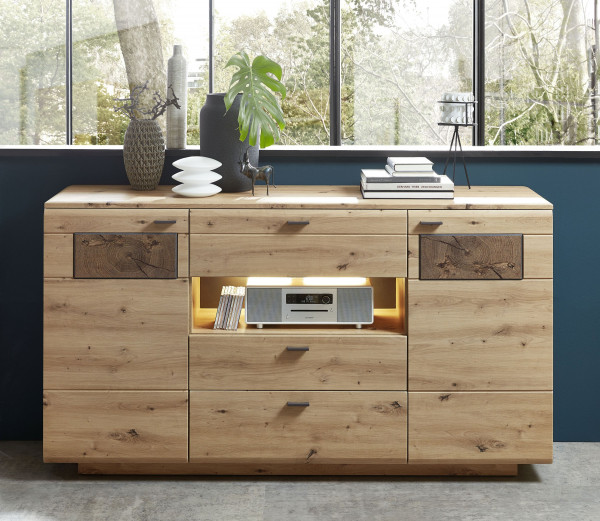 Sideboard vito LAVADO in Artisaneiche aus Dekor