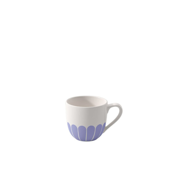 Espressotasse FLEUR bleu in weiß aus Bone China