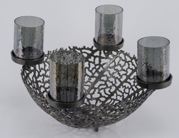 Kerzenhalter Schale in anthrazit aus Aluminium