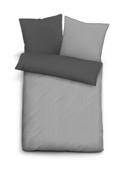 Bettwäsche MODENA Satin in titanfarben aus Baumwolle