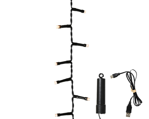 Lichterkette LED TWINKLE in schwarz aus Materialmix