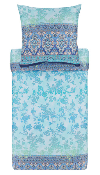 Bettwäsche AGRIGENTO Satin in blau aus Baumwolle