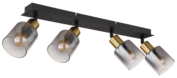 Wand-/Deckenspot HOLLSY in schwarz aus Metall