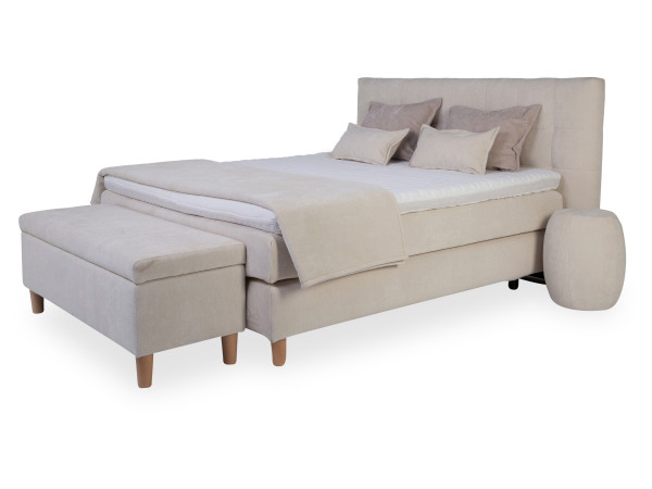 Boxspringbett SANSIBAR VINTERDAL in beige aus Stoff