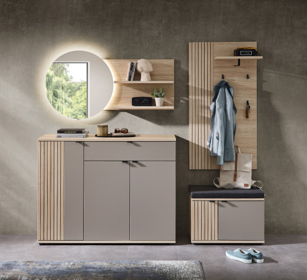 Garderobenset HARPER ILMINSTER in Eiche/Basalt aus Dekor