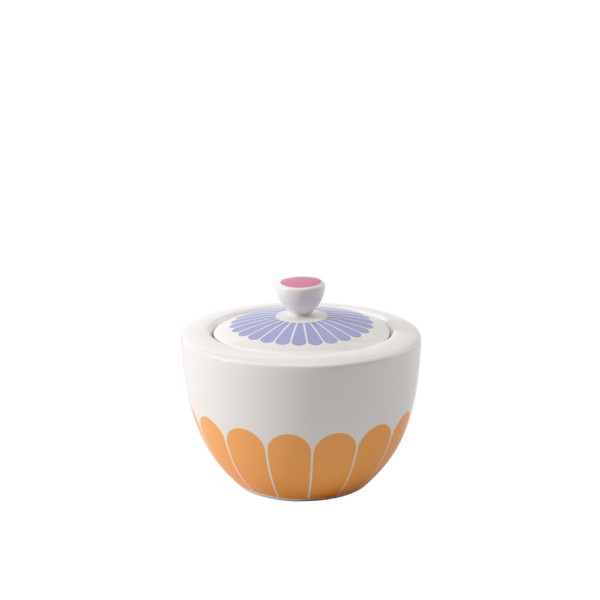 Zuckerdose Fleur couleur in bunt aus Bone China