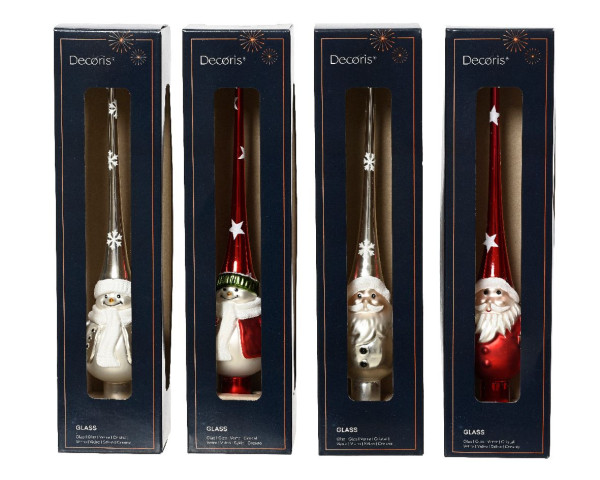 Baumspitze SANTA in mehrfarbig aus Glas