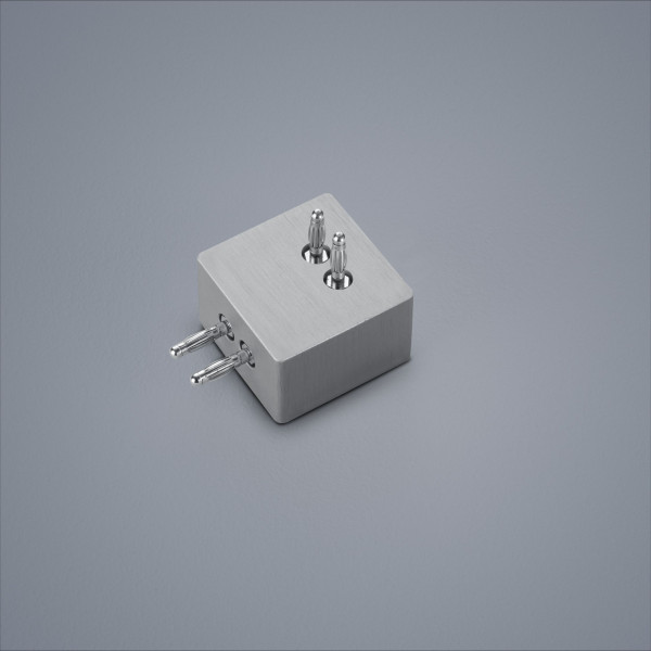 Verbinder 90°vertikal VIGO LED in Nickel aus Aluminium
