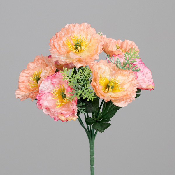 Kunstblume Mohn-Pick in apricot aus Kunststoff