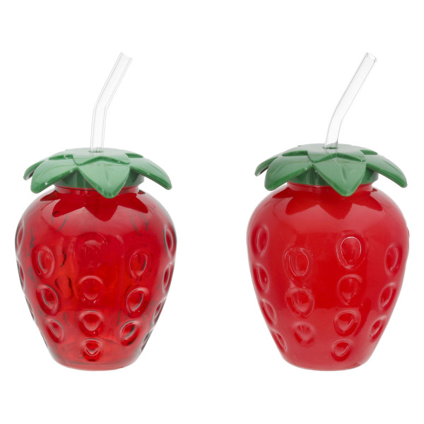 Trinkglas STRAWBERRY in mehrfarbig aus Glas