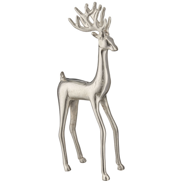 Hirsch in silberfarben aus Aluminium