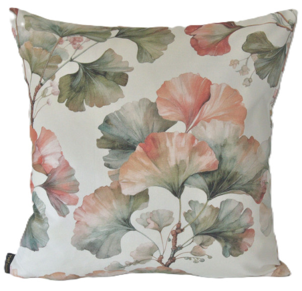 Kissenhülle HERBSTGINKO in pink aus Baumwolle