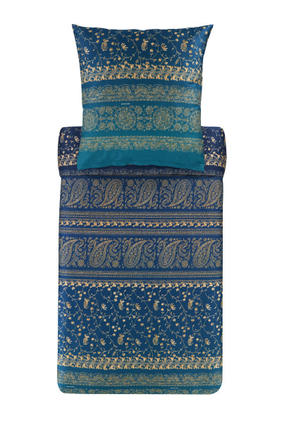 Bettwäsche BRENTA in blau aus Baumwolle