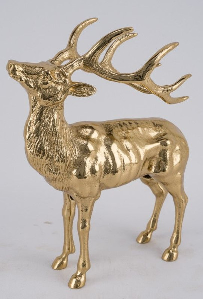 Hirsch in goldfarben aus Aluminium