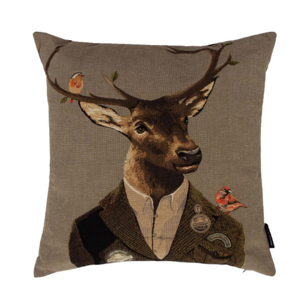 Kissen JÄGER ROTHIRSCH in mehrfarbig aus Baumwolle