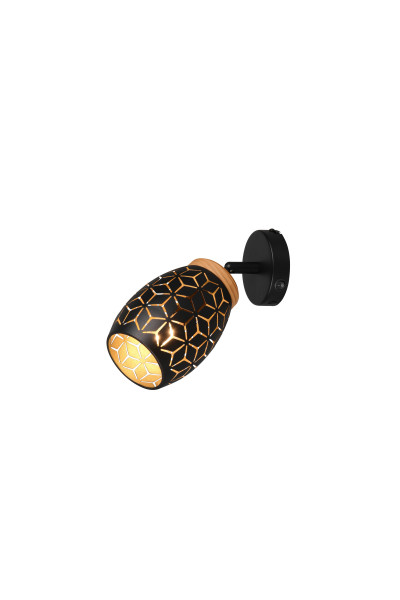 Wandspot BIDAR 1-flammig in schwarz aus Metall