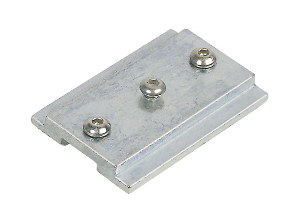 Schienenverbinder in silberfarben aus Aluminium