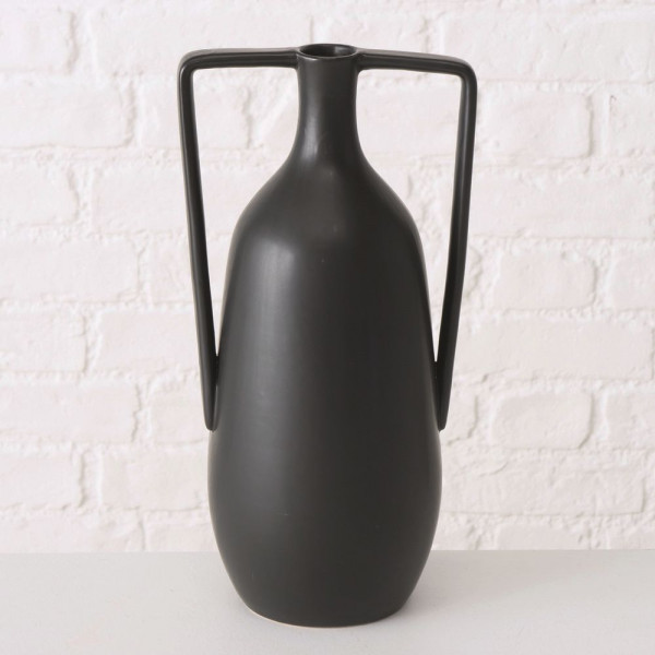 Vase MELAX in schwarz aus Steingut