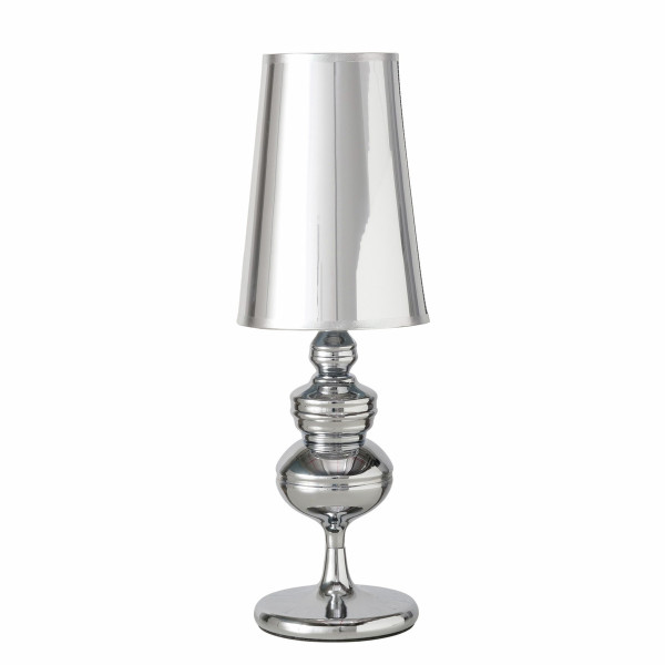 Tischleuchte GEORGIA in silberfarben aus Materialmix