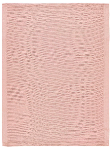 Strickdecke in rose aus Baumwolle