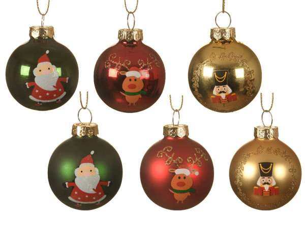 Weihnachtskugel MOTIV in mehrfarbig aus Glas