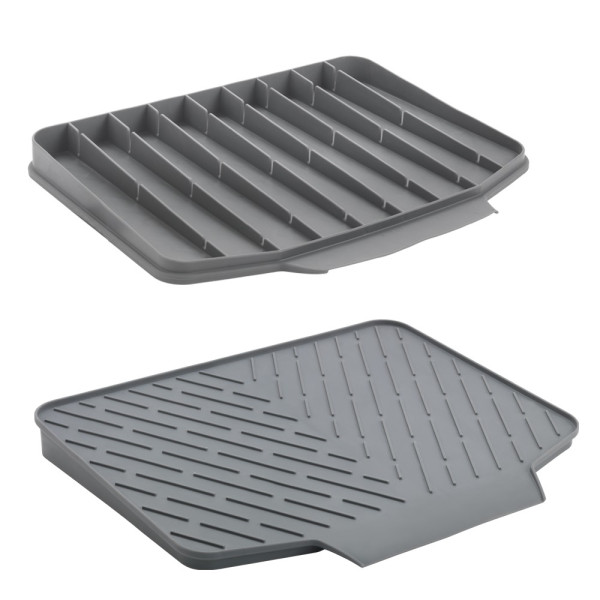 Abtropfmatte GRAVITY-DUO in schwarz aus Gummi