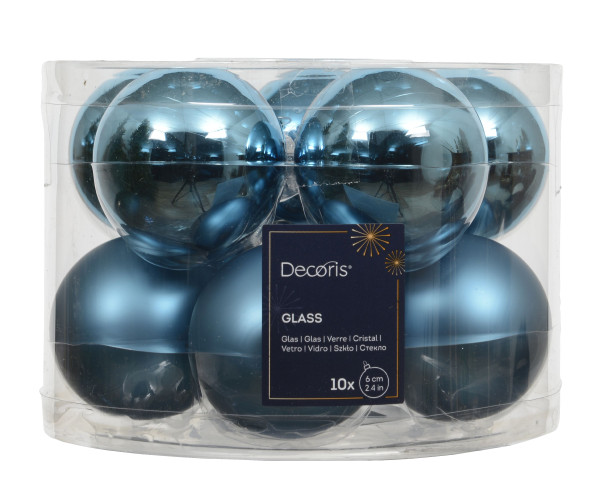 Weihnachtskugel-Box FOLKLOREBLAU in blau aus Glas