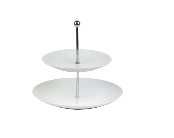 Etagere WHITE in weiß aus Porzellan