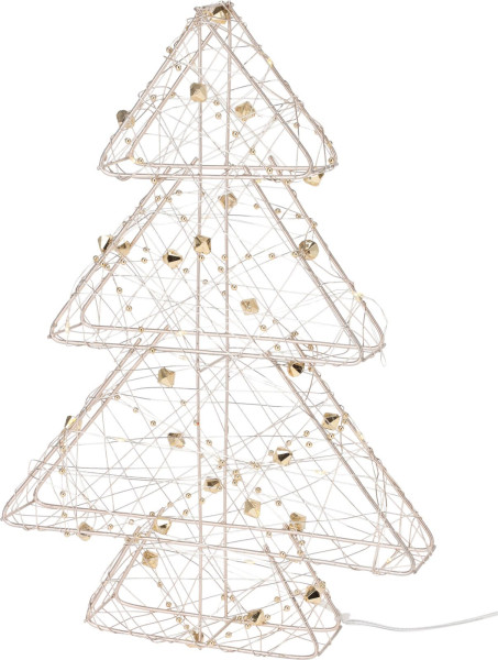 Weihnachtsbaum PAILETTEN LED in goldfarben aus Polyvinyl
