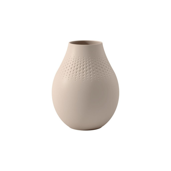 Vase PERLE MANUFACTURE COLLIER in beige aus Porzellan