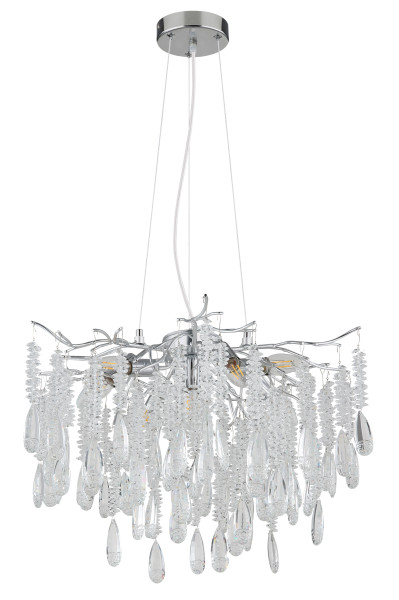 Kronleuchter KINGA in silberfarben aus Metall